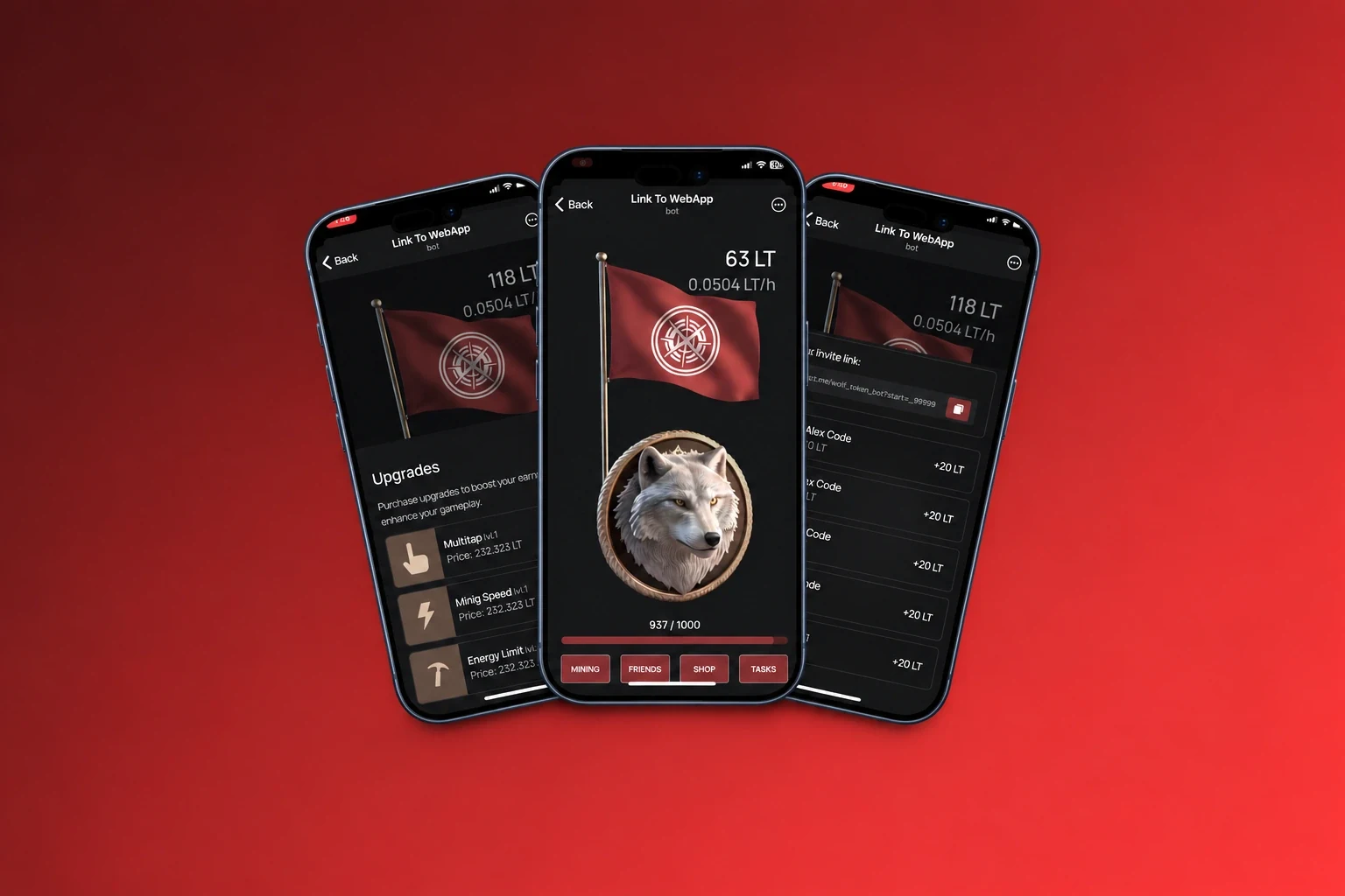 Telegram Token Clicker interface