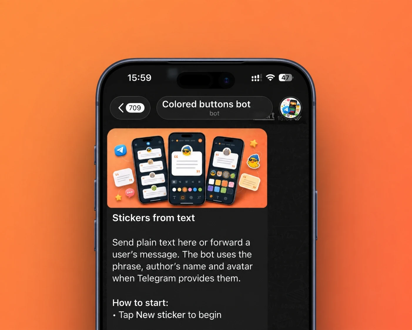 Text-to-sticker workflow — English interface